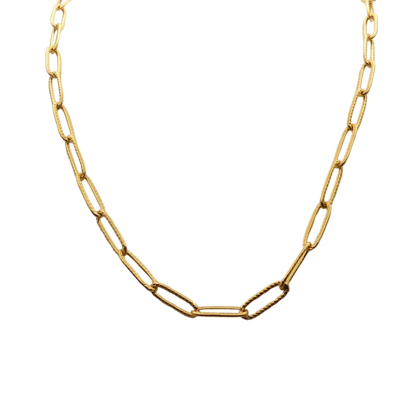 Textured Medium-Link Paperclip Chain Necklace