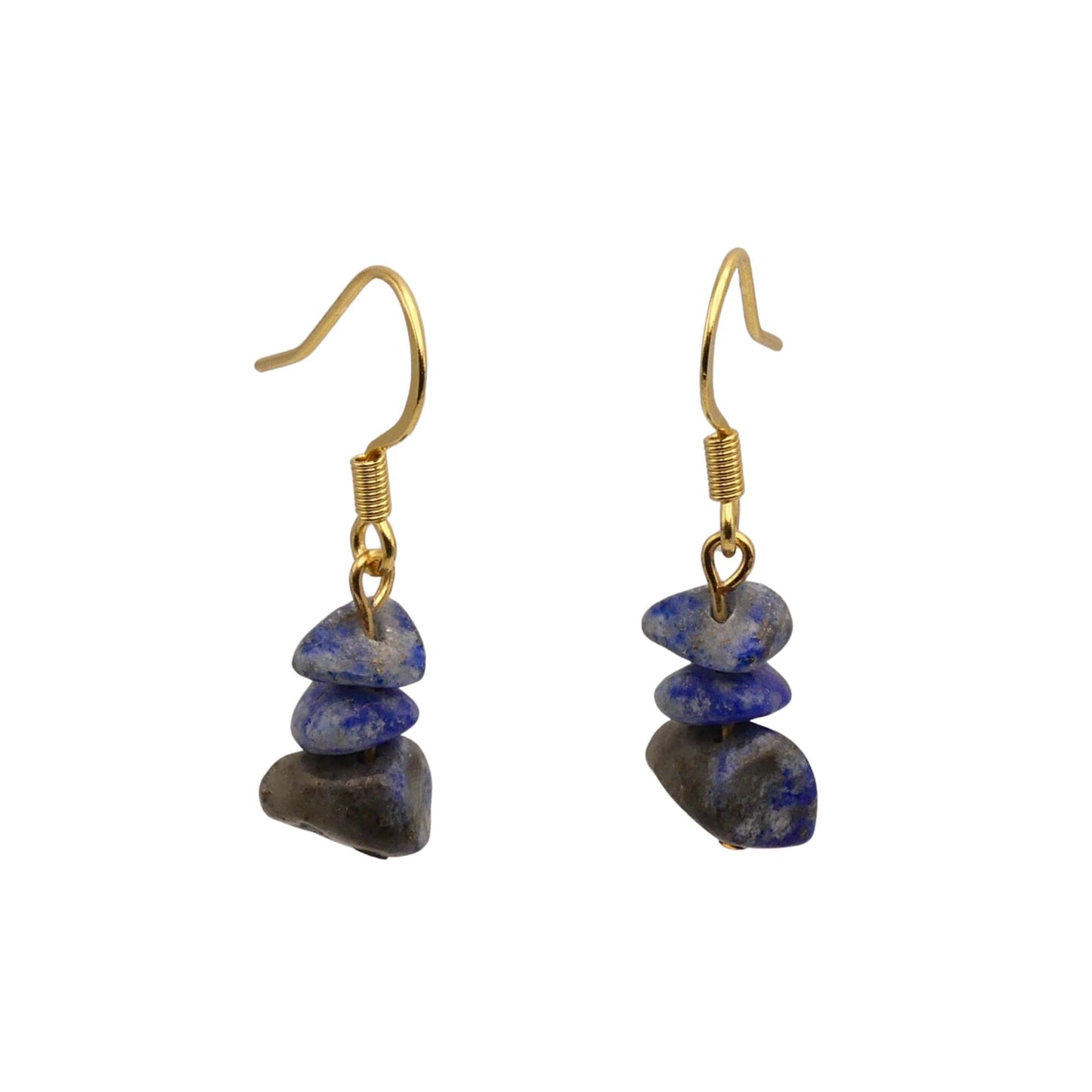 Blue Lapis Lazuli Semi-Precious Stone Drop Earrings