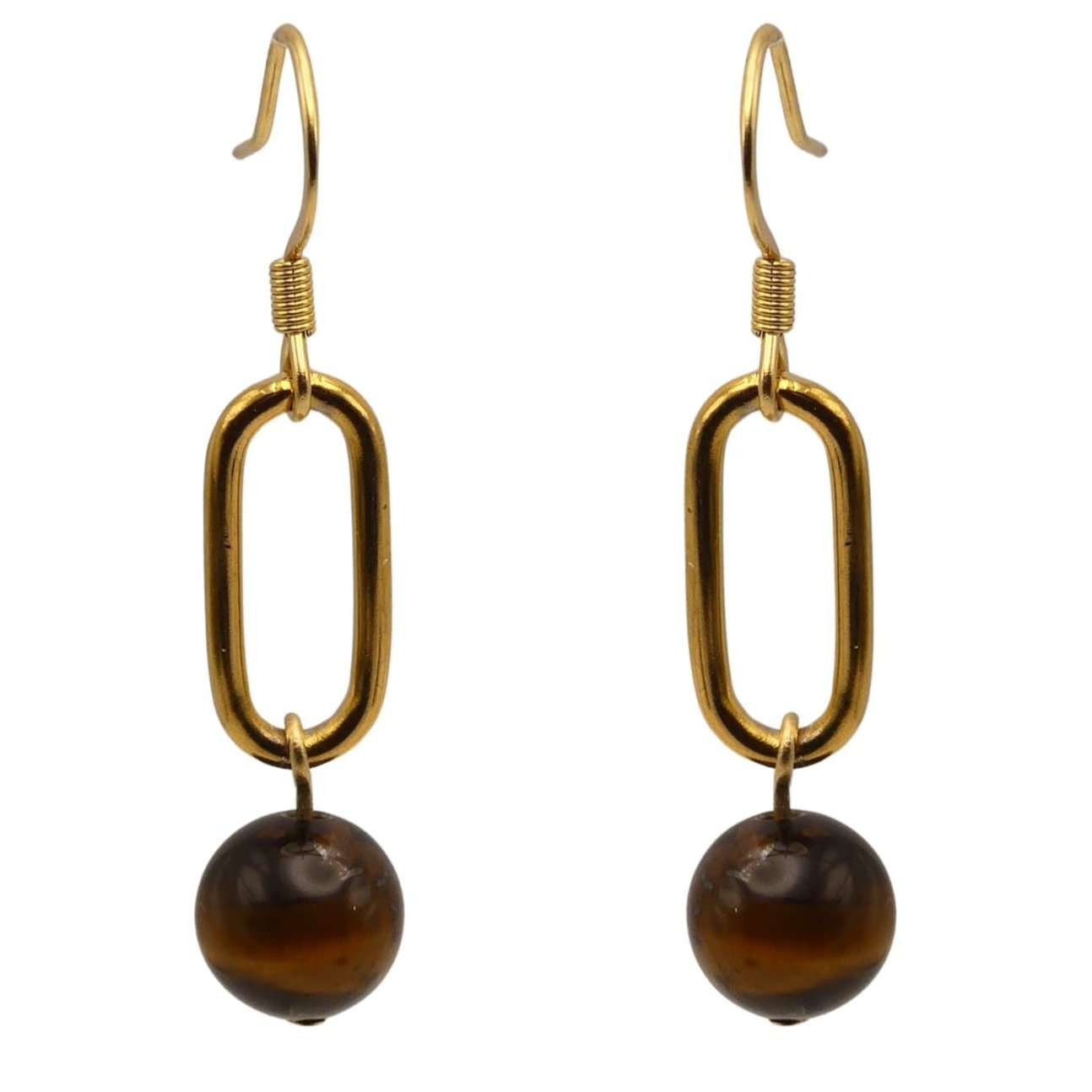 Tiger Eye Link Earrings
