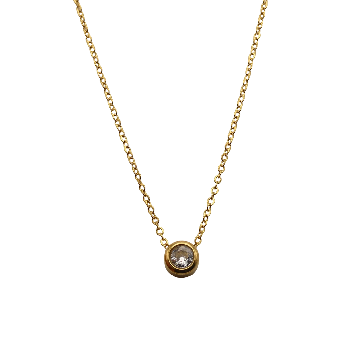 Floating Crystal Birthstone Necklace April Diamond