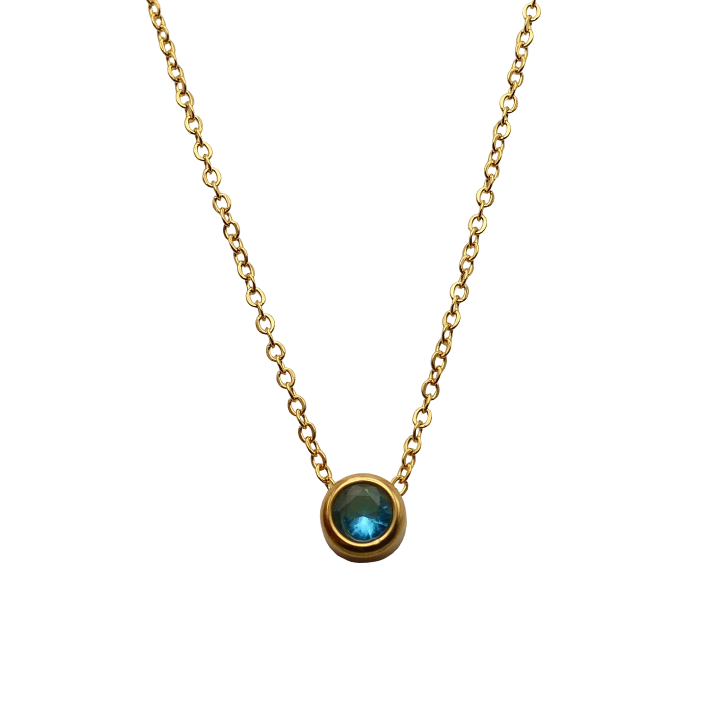 Floating crystal birthstone necklace December Turquoise Tanzanite