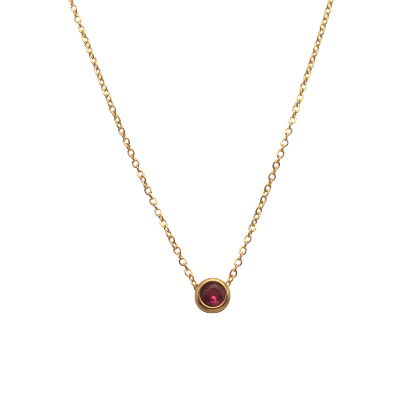 Floating crystal birthstone necklace July Ruby Carnelian
