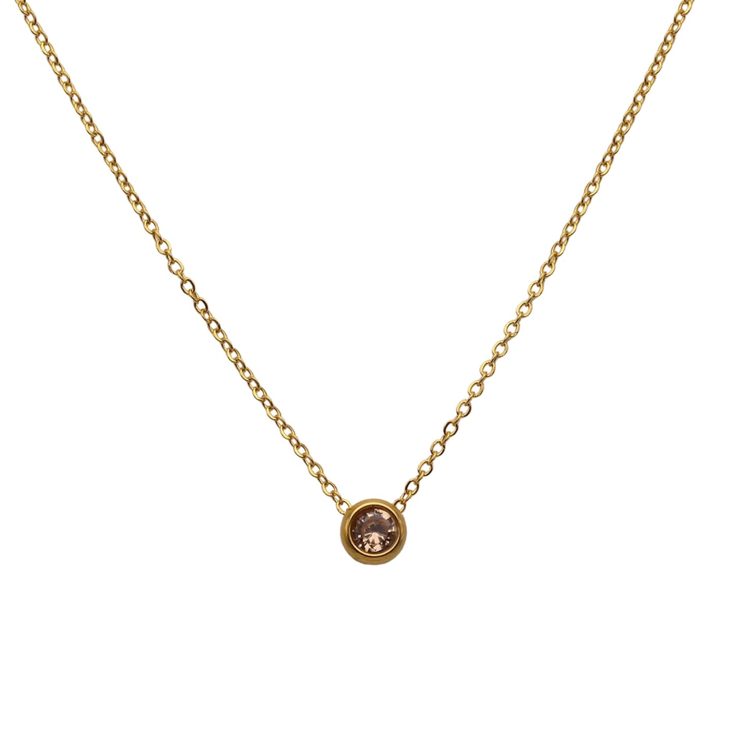 Floating Crystal Birthstone Necklace June Pearl Moonstone