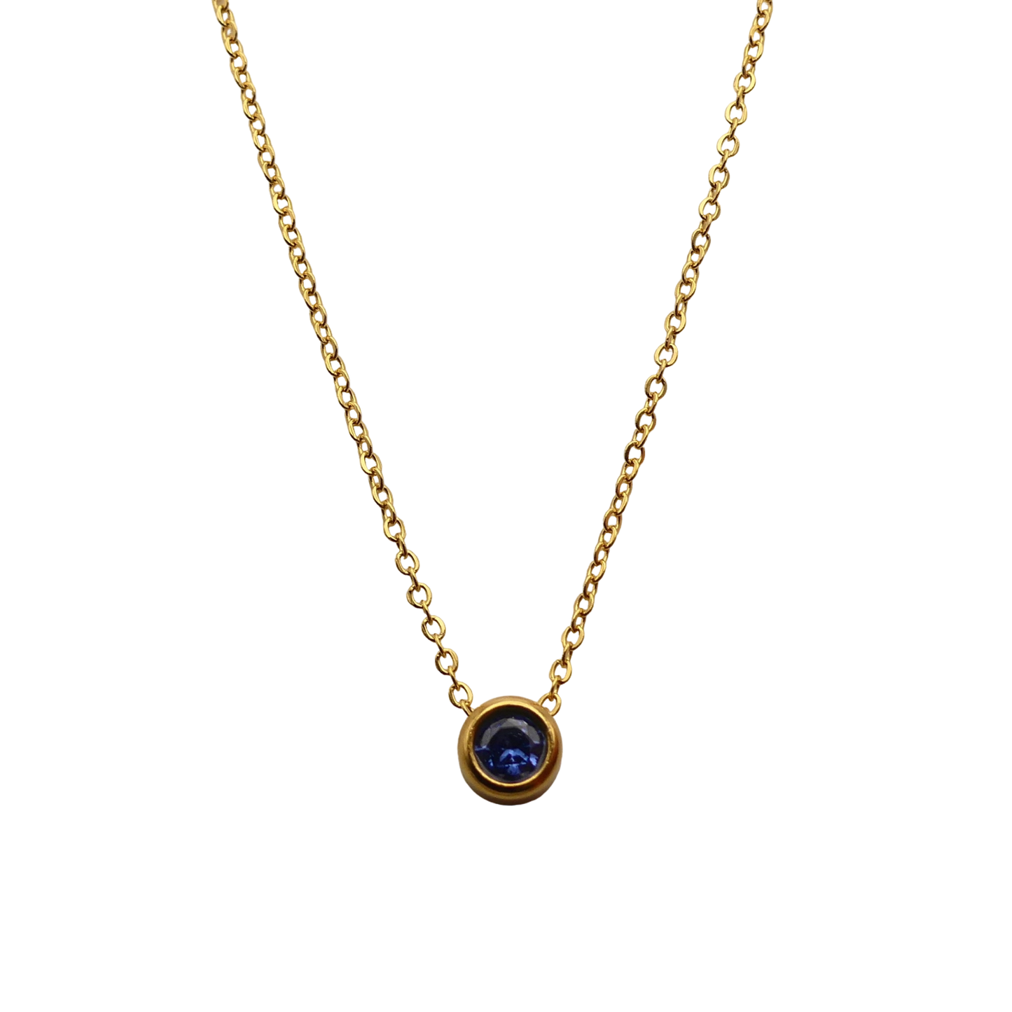 Floating crystal birthstone necklace March Aquamarine Bloodstone