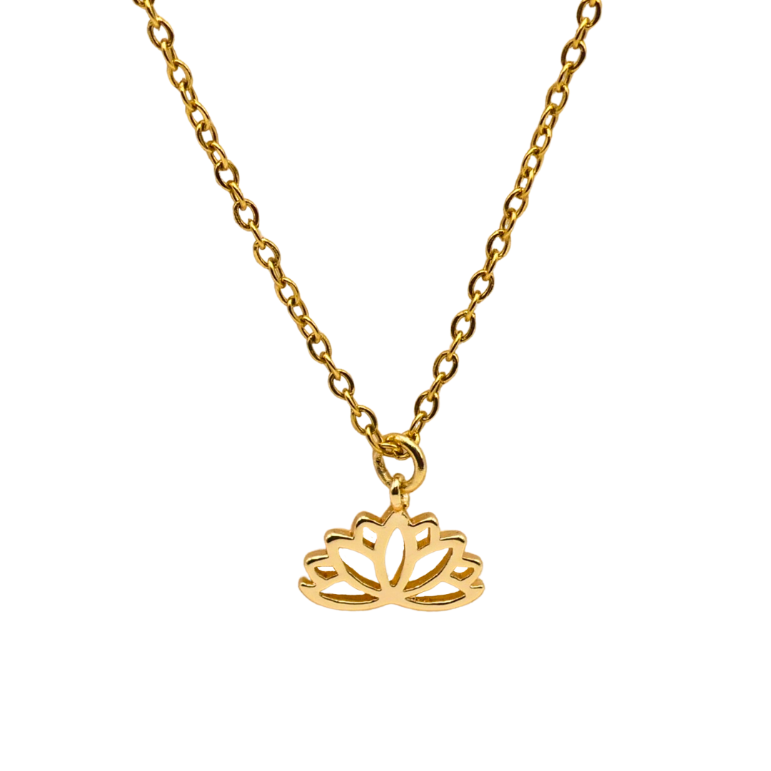Lotus Pendant Necklace 16 Gold Yes