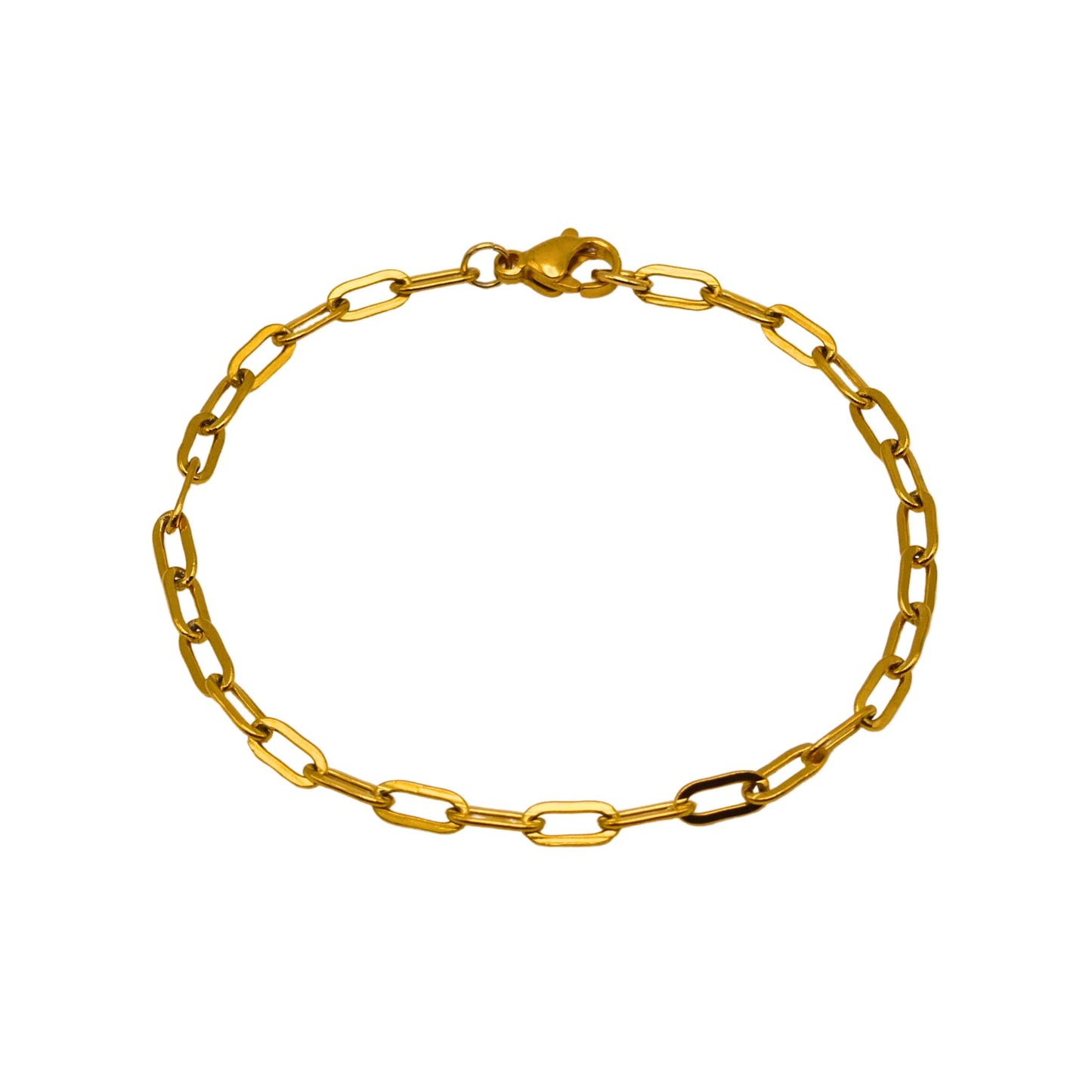 Gold Paperclip 3mm Link Chain for Women