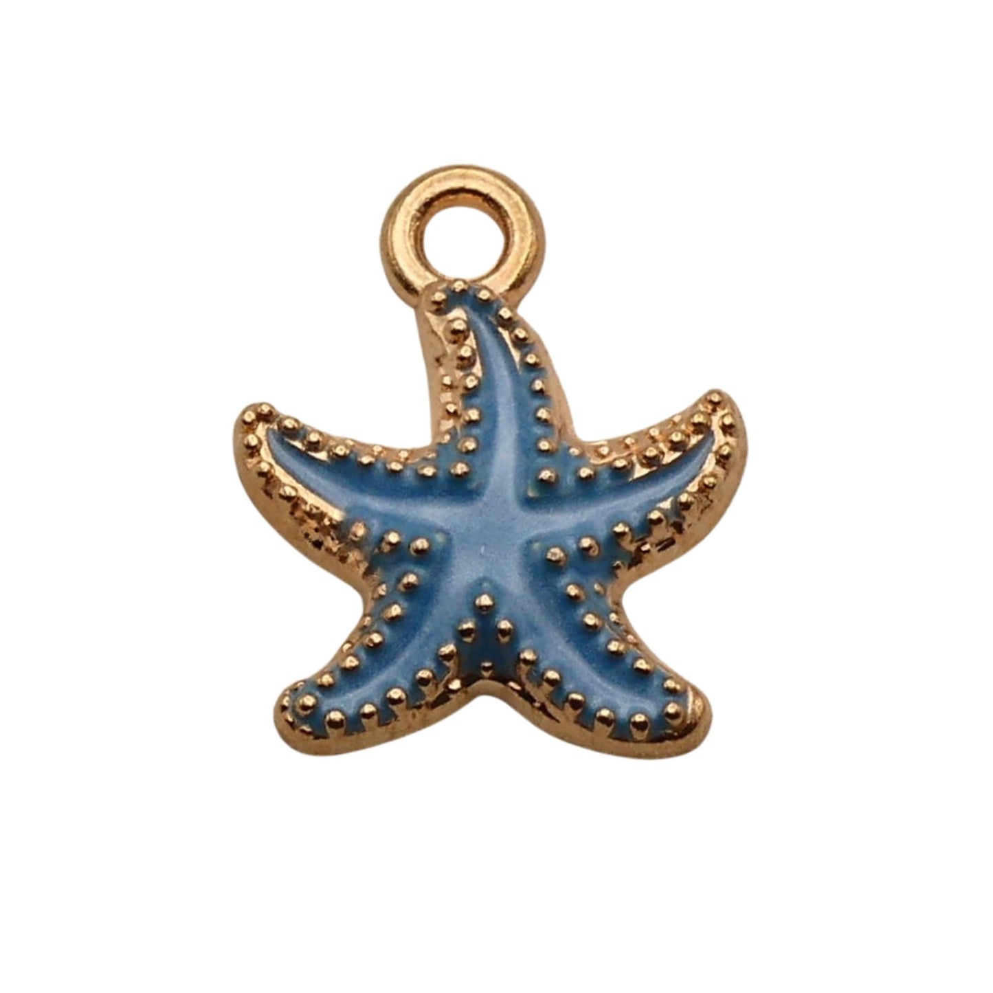 Gold With Blue Starfish Charm For Women For Personalized Charm Bracelet and Necklace