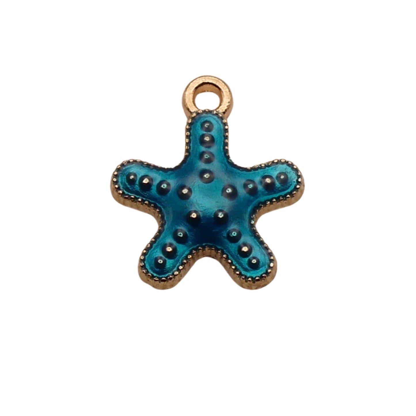 Gold With Blue Starfish Charm For Women For Personalized Charm Bracelet and Necklace