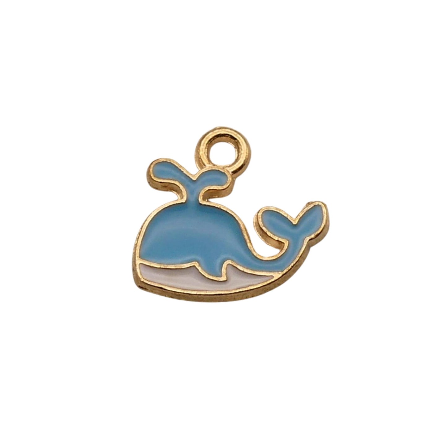 Gold With Blue Whale Charm For Women For Personalized Charm Bracelet and Necklace