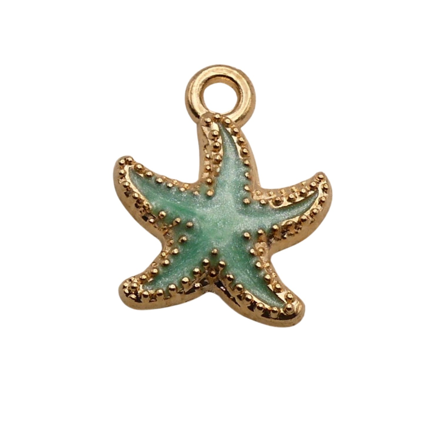 Gold With Green Starfish Charm For Women For Personalized Charm Bracelet and Necklace