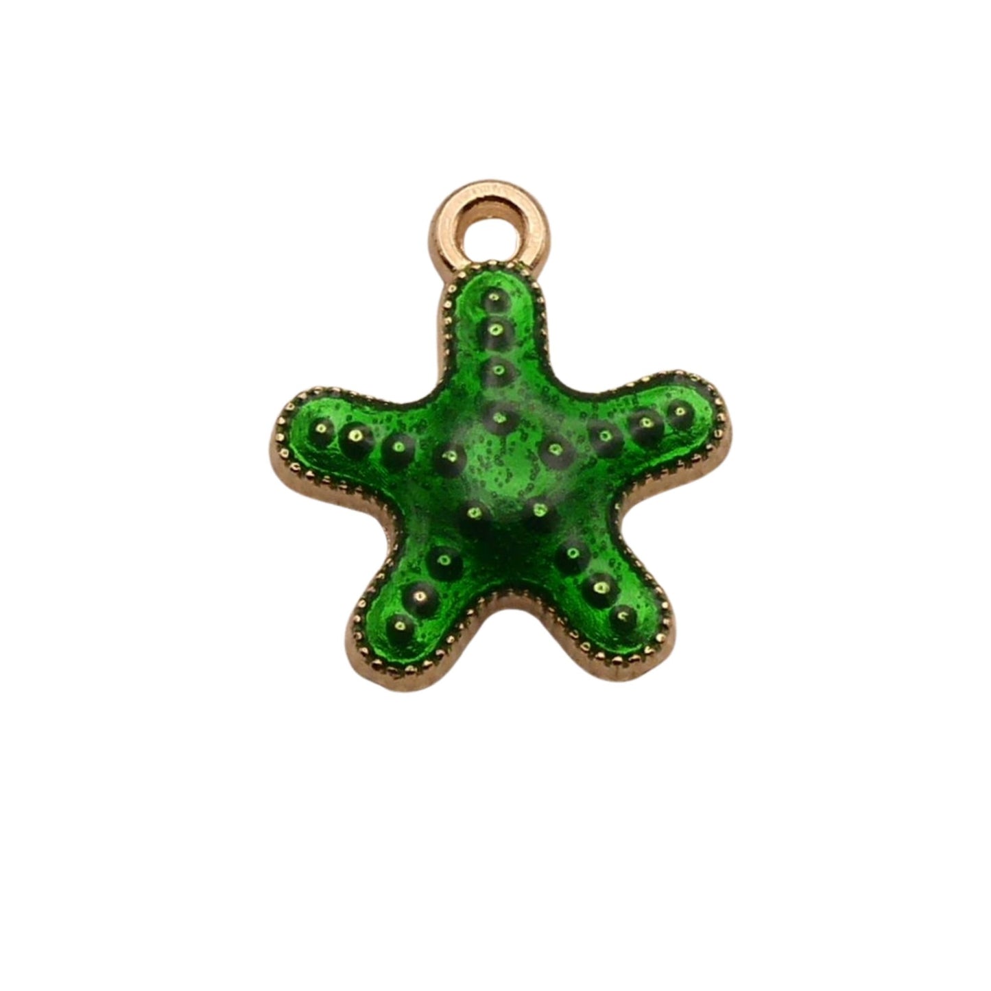 Gold With Green Starfish Charm For Women For Personalized Charm Bracelet and Necklace