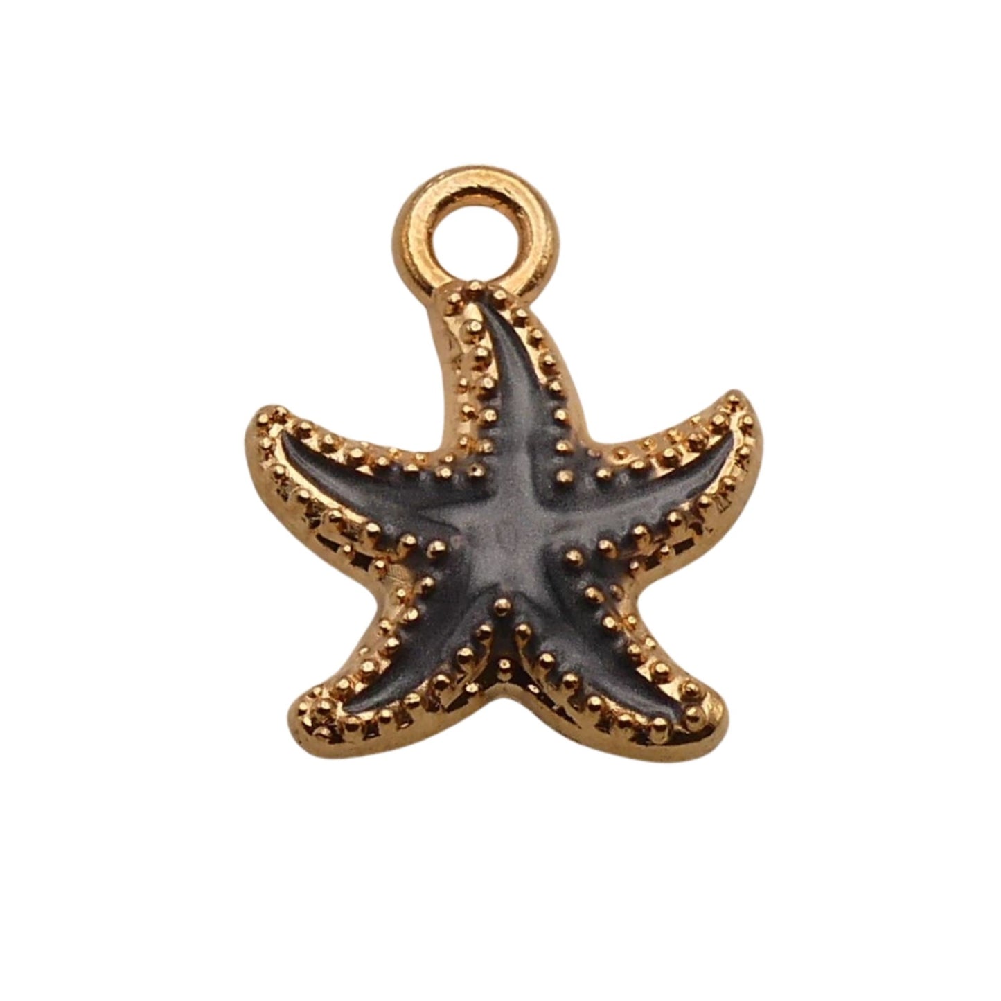 Gold With Grey Starfish Charm For Women For Personalized Charm Bracelet and Necklace