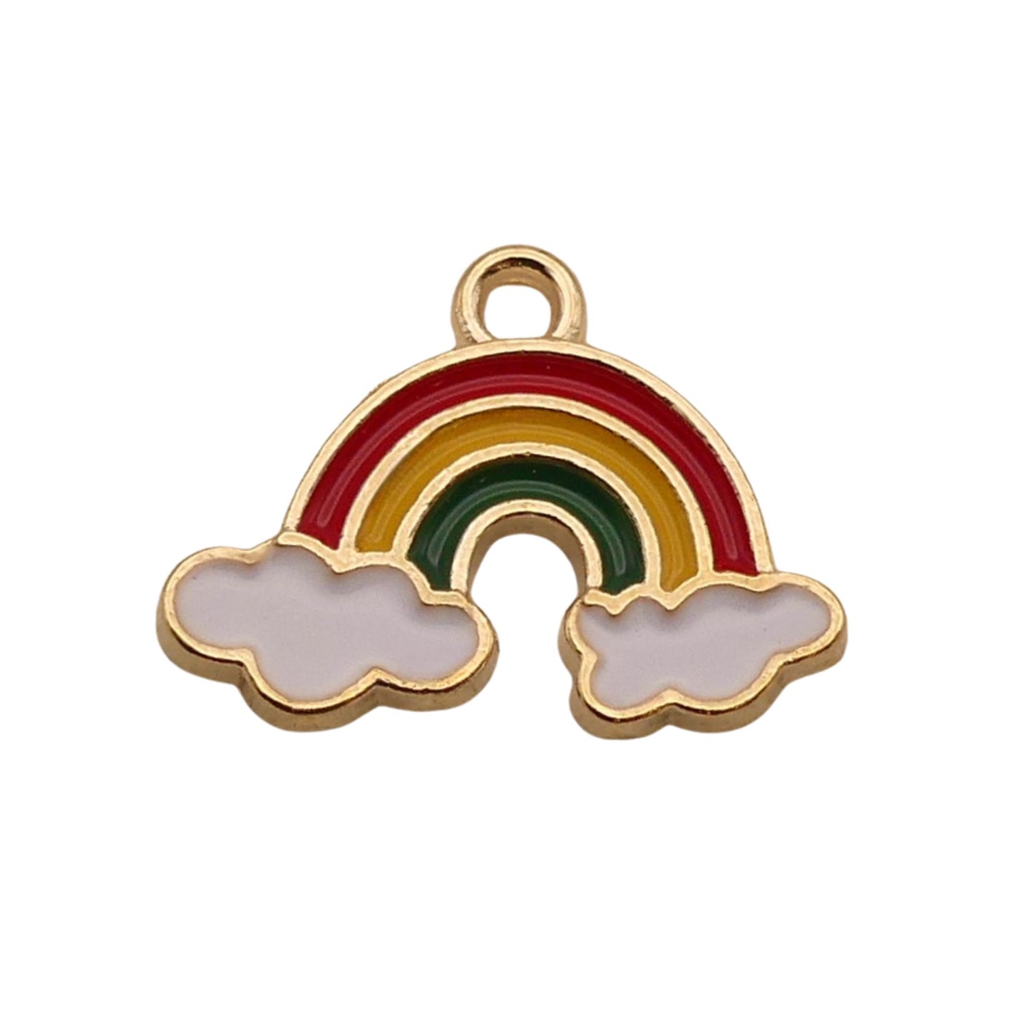Gold With Multi Color Rainbow Charm For Women For Personalized Charm Bracelet and Necklace