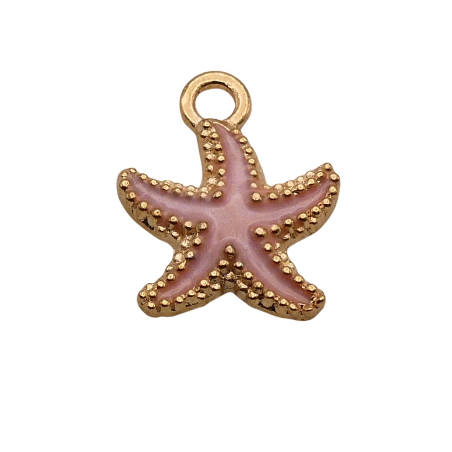 Gold With Pink Starfish Charm For Women For Personalized Charm Bracelet and Necklace