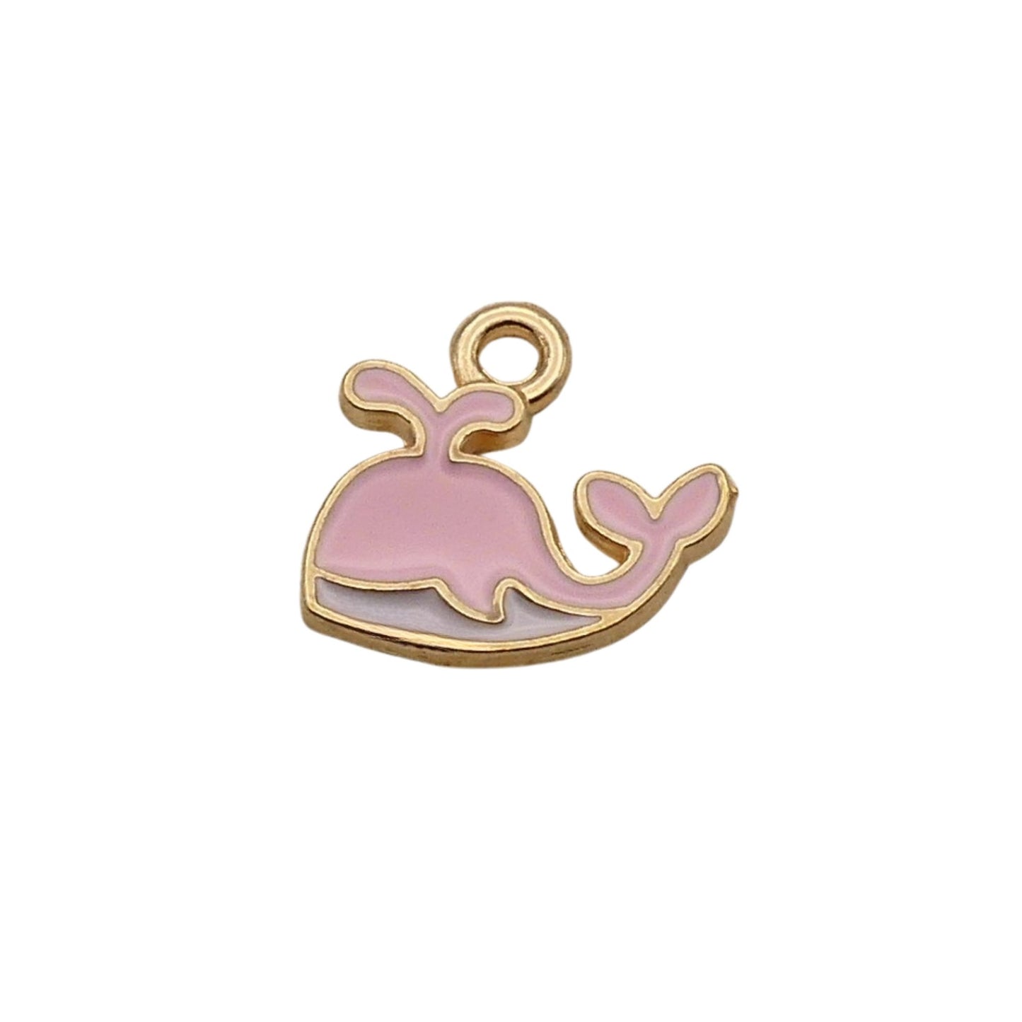 Gold With Pink Whale Charm For Women For Personalized Charm Bracelet and Necklace