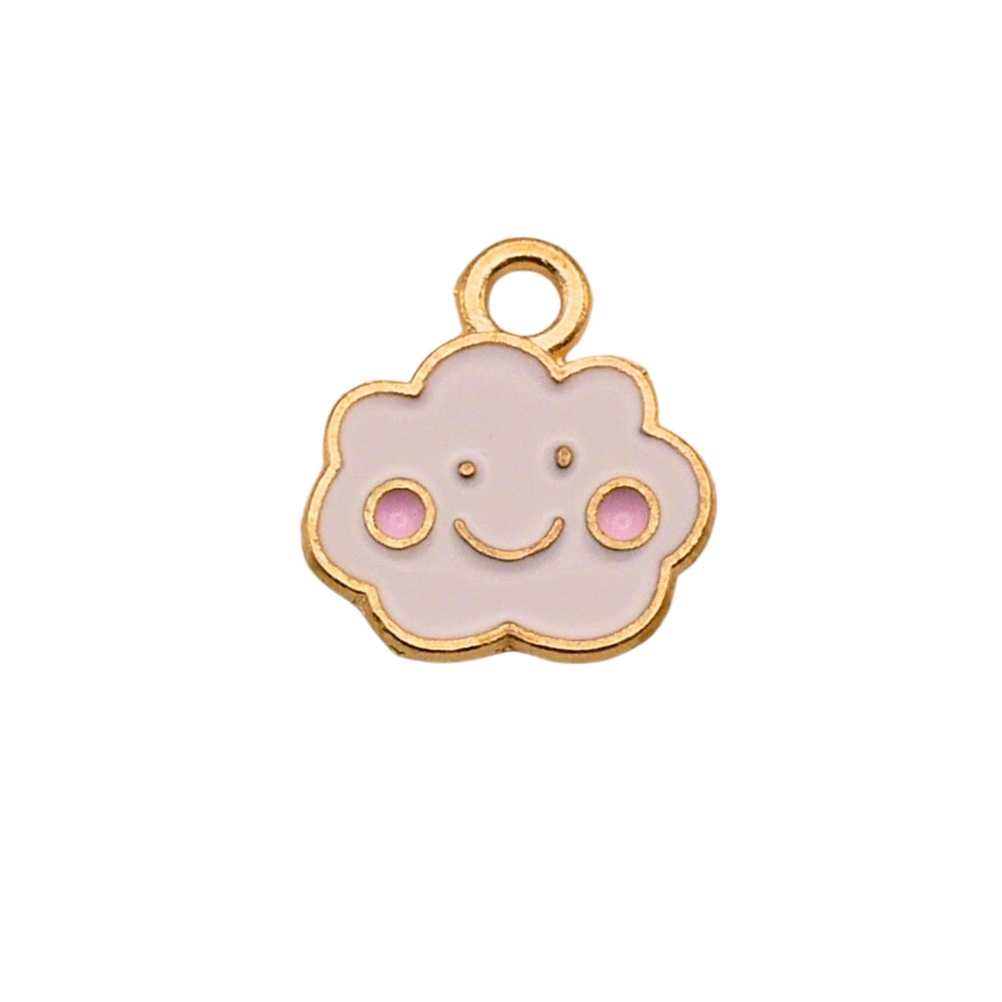 Gold With White Cloud Charm For Women For Personalized Charm Bracelet and Necklace