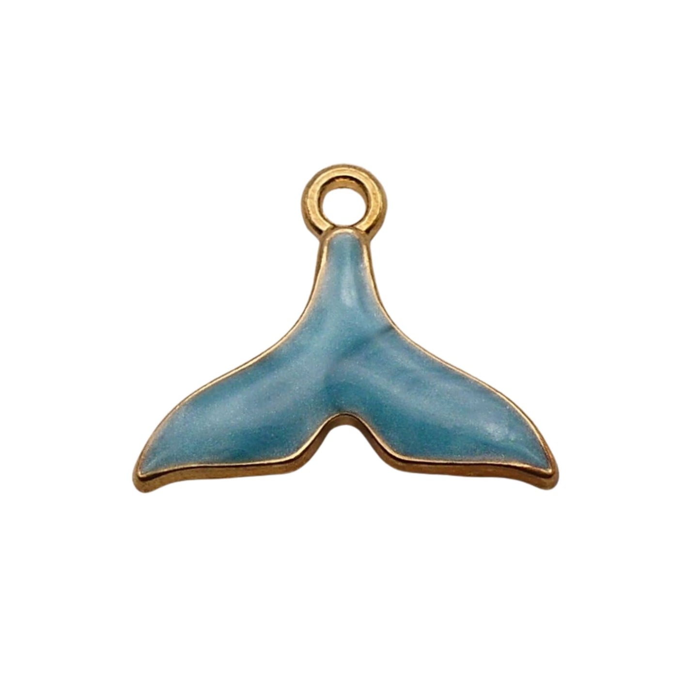 Gold and Blue Fish Fin Charm For Women For Personalized Charm Bracelet and Necklace