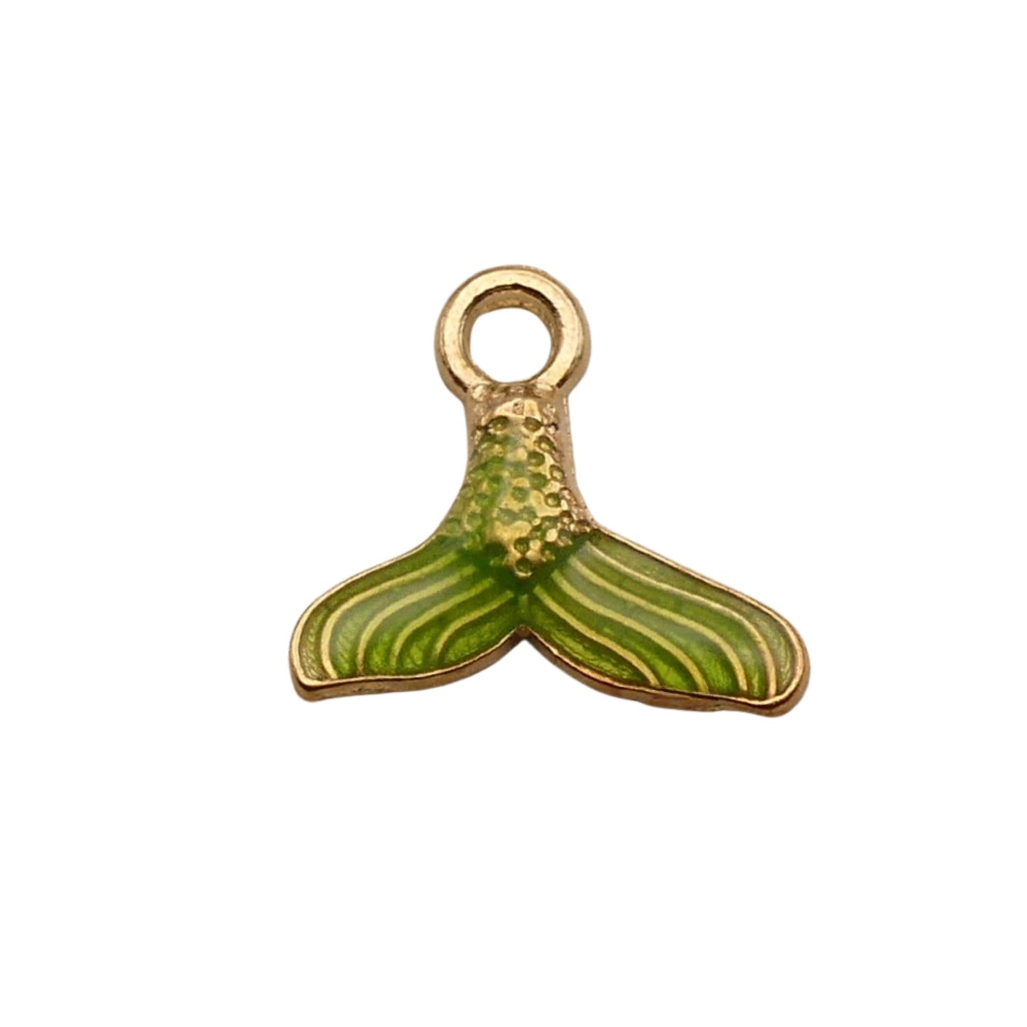 Gold and Green Fish Fin Charm For Women For Personalized Charm Bracelet and Necklace