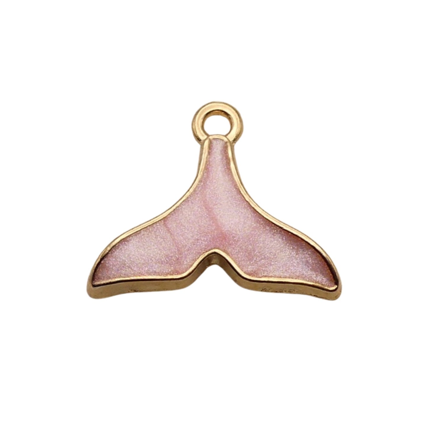Gold and Pink Fish Fin Charm For Women For Personalized Charm Bracelet and Necklace