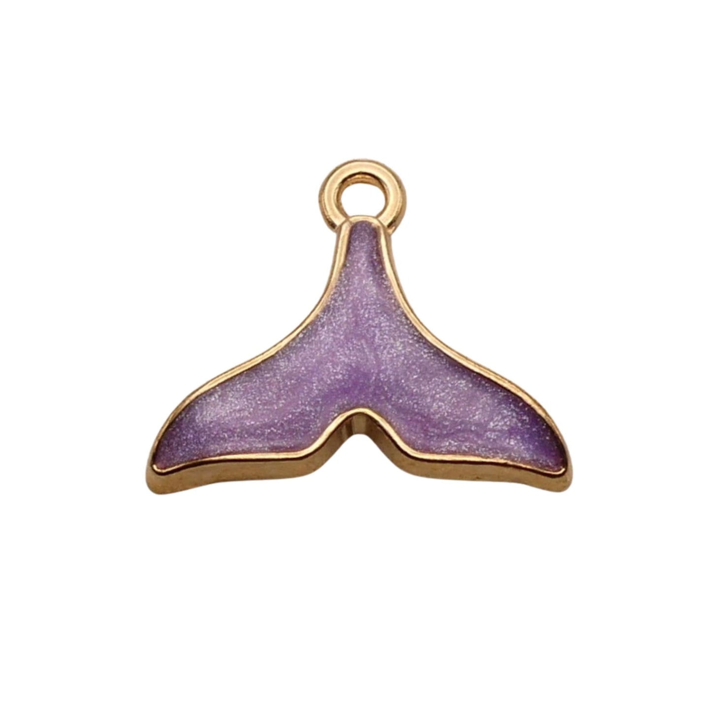 Gold and Purple Fish Fin Charm For Women For Personalized Charm Bracelet and Necklace