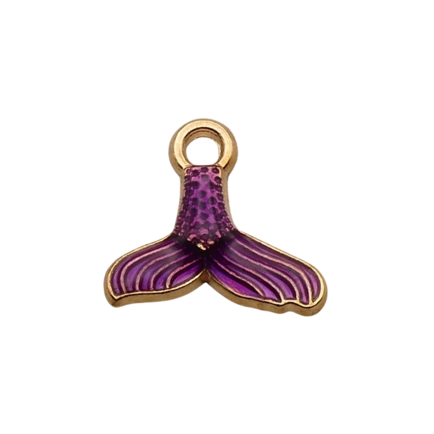 Gold and Purple Fish Fin Charm For Women For Personalized Charm Bracelet and Necklace