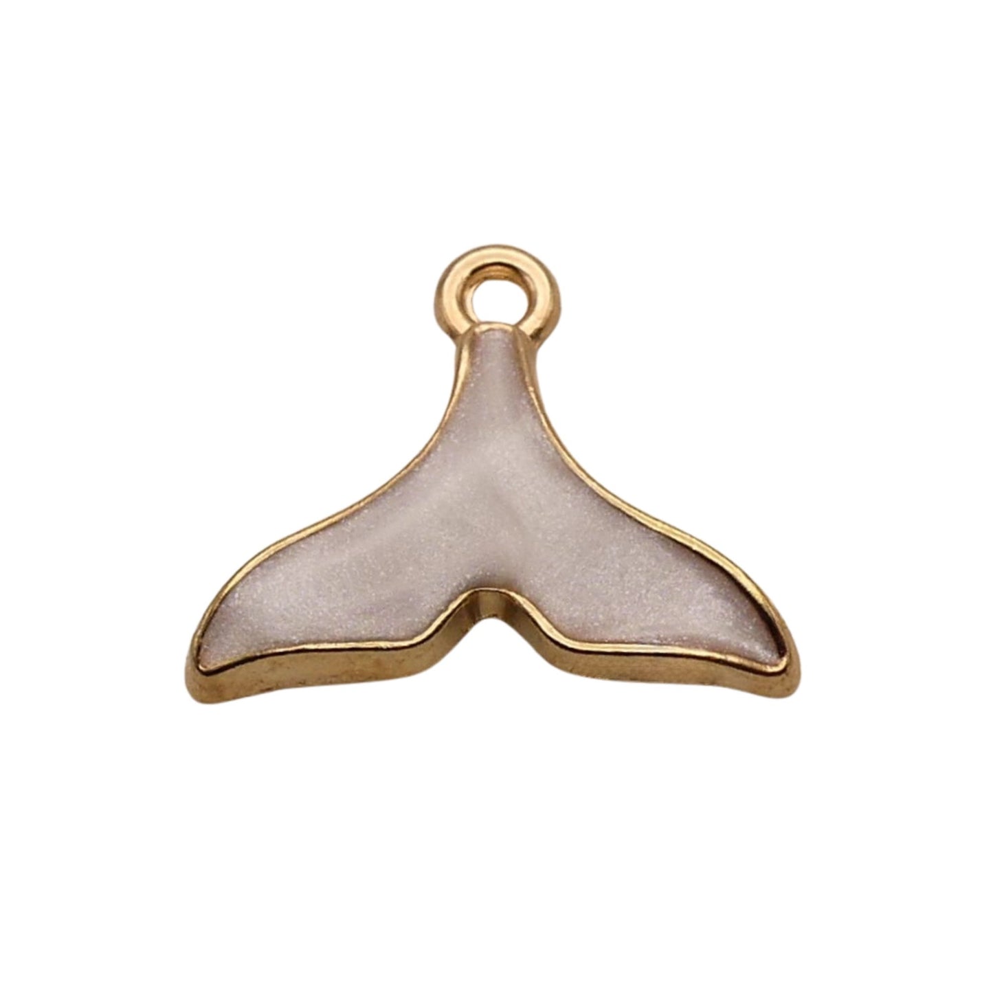Gold and White Fish Fin Charm For Women For Personalized Charm Bracelet and Necklace