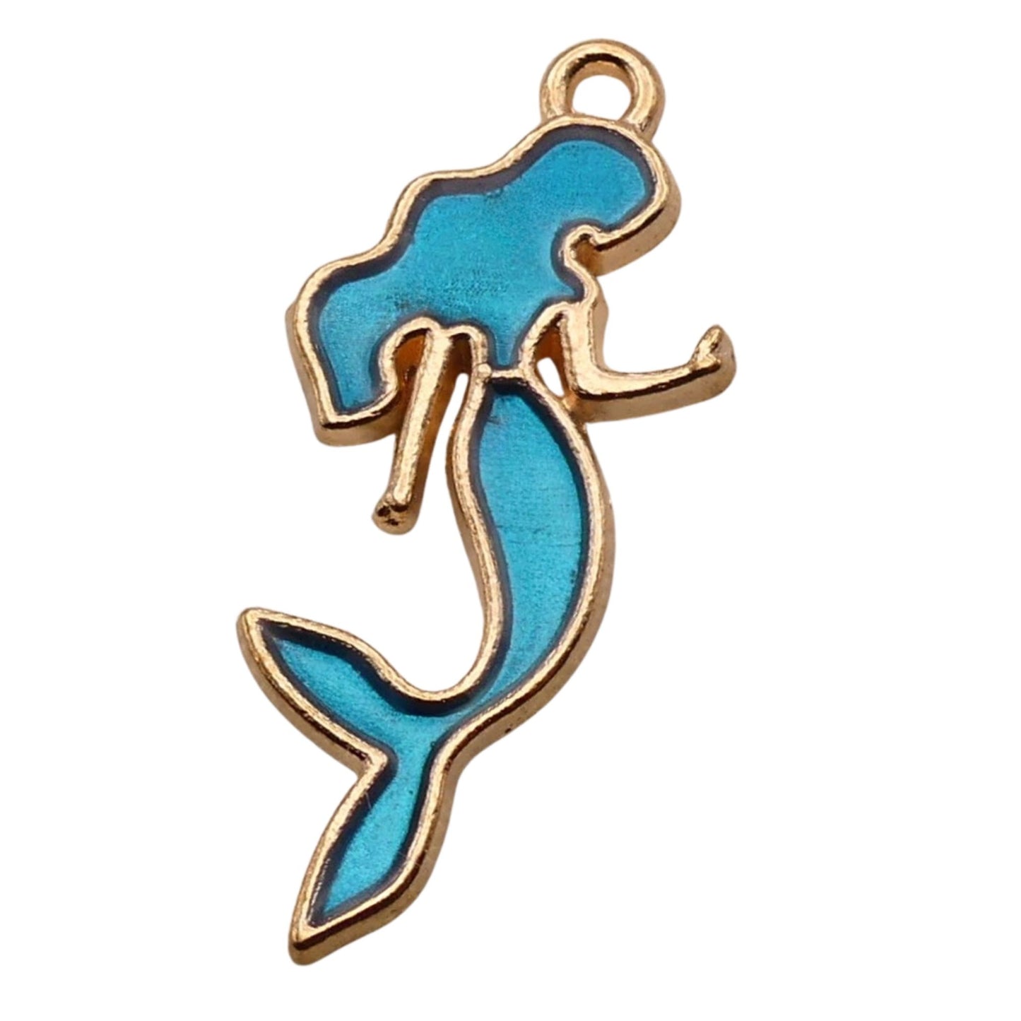 Gold_with_Blue_Mermaid_Charm_For_Women_For_Personalized_Charm_Bracelet_and_Necklace