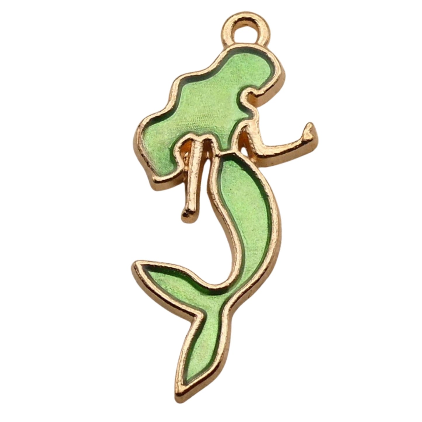 Gold_with_Green_Mermaid_Charm_For_Women_For_Personalized_Charm_Bracelet_and_Necklace