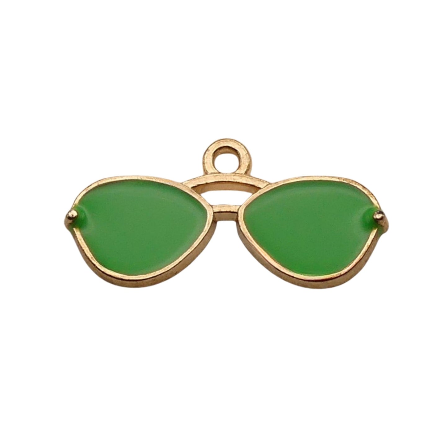 Gold with Green Sunglasses Charm For Women For Personalized Charm Bracelet and Necklace