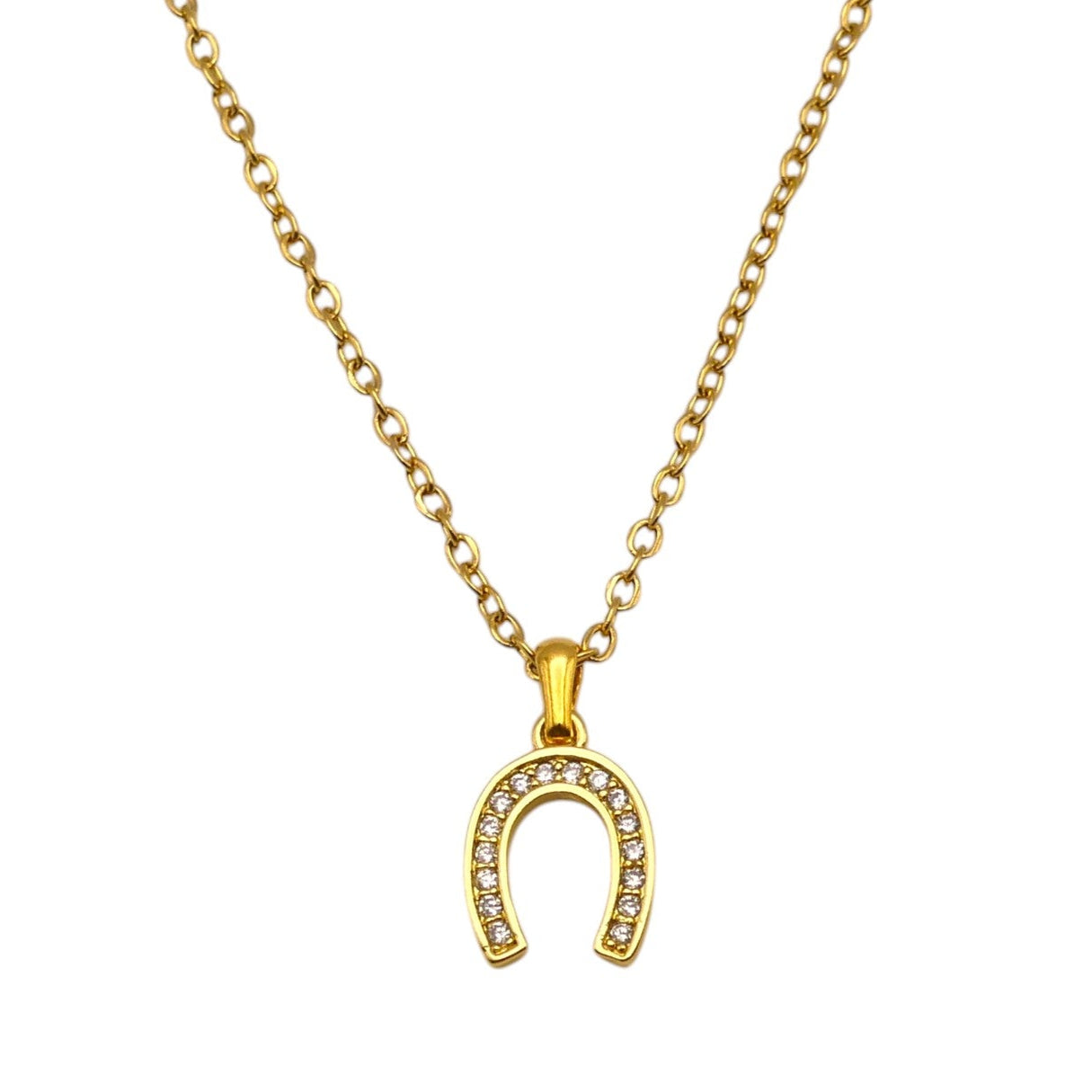 Crystal Horseshoe Pendant Necklace