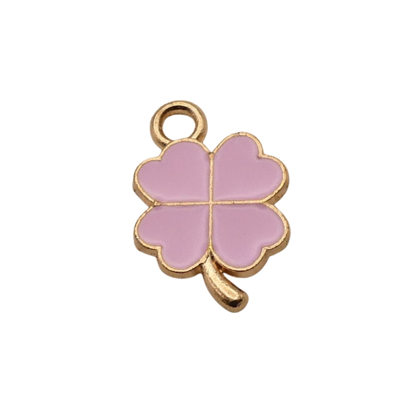 Pink Four Leaf Clover Charm For Women For Personalized Charm Bracelet and Necklace