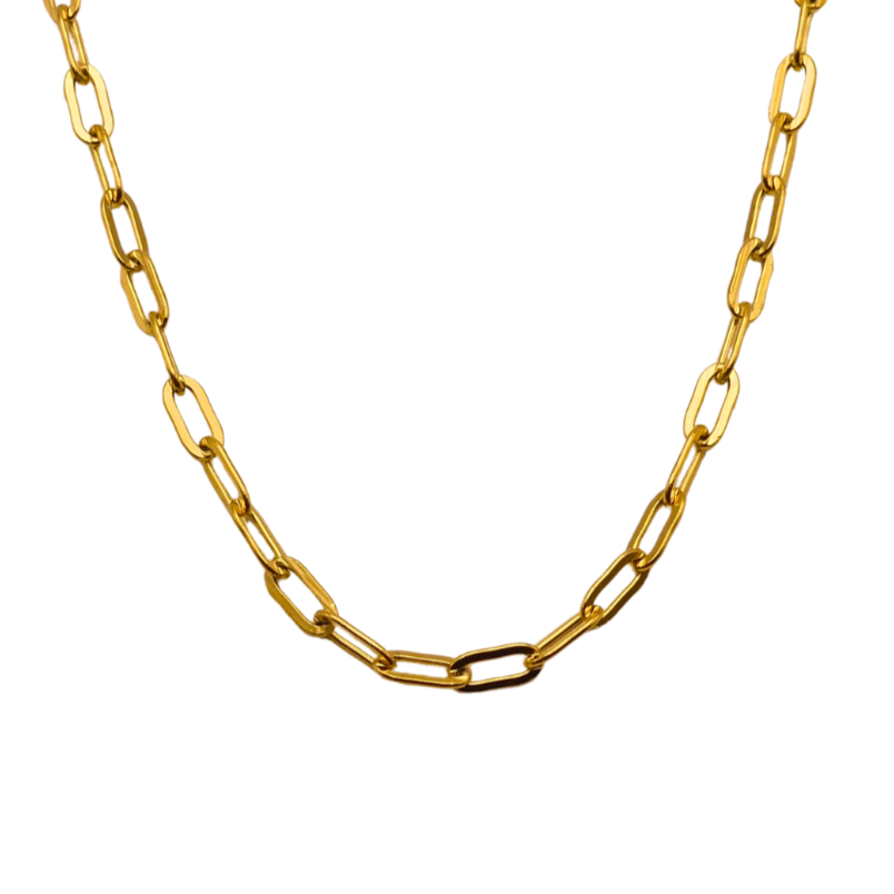 Small Link Paperclip Chain Necklace Personalize with Charms For Women