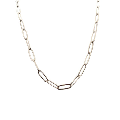 Textured Medium-Link Paperclip Chain Necklace