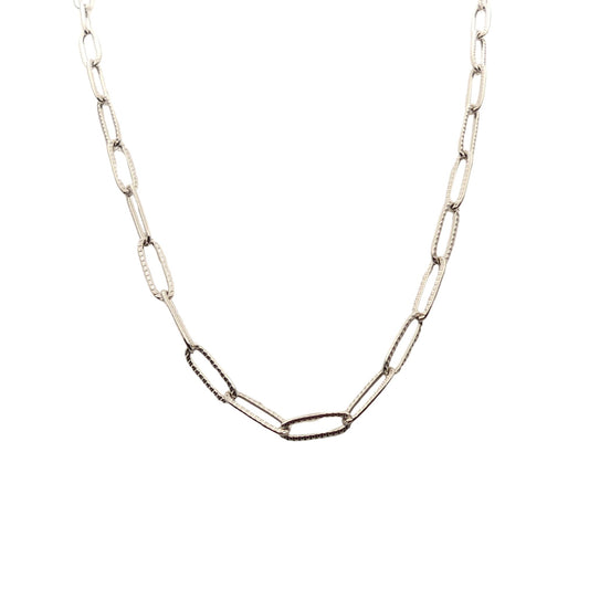 Textured Medium-Link Paperclip Chain Necklace