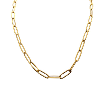 Textured Medium-Link Paperclip Chain Necklace