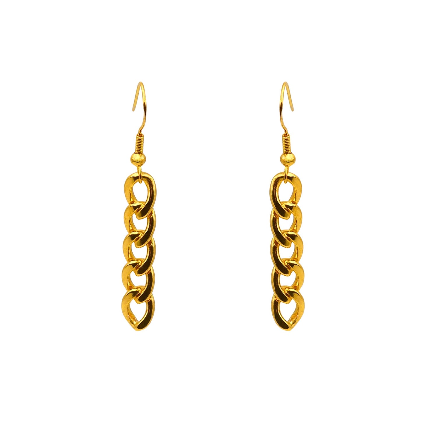 Gold Curb Link Earrings