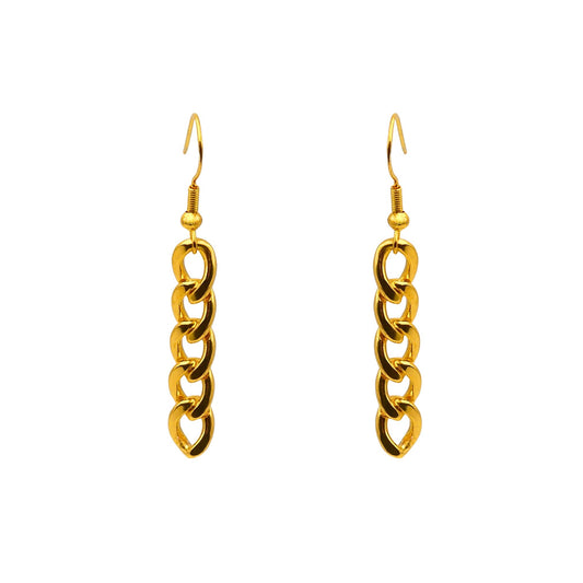 Gold Curb Link Earrings