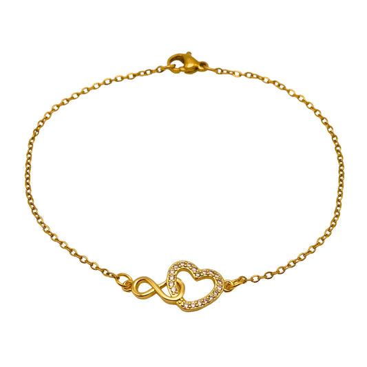 Gold Infinity & Heart Anklet