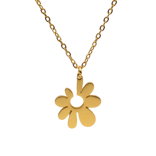 Gold Flower Pendant Necklace