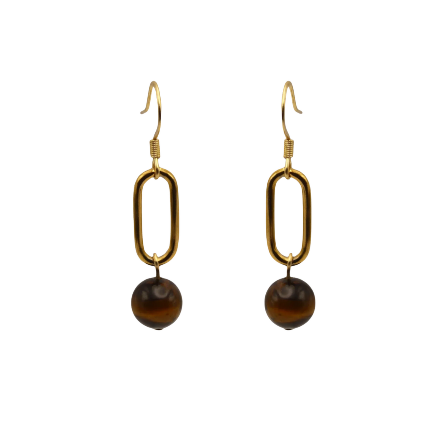 Tiger Eye Link Earrings