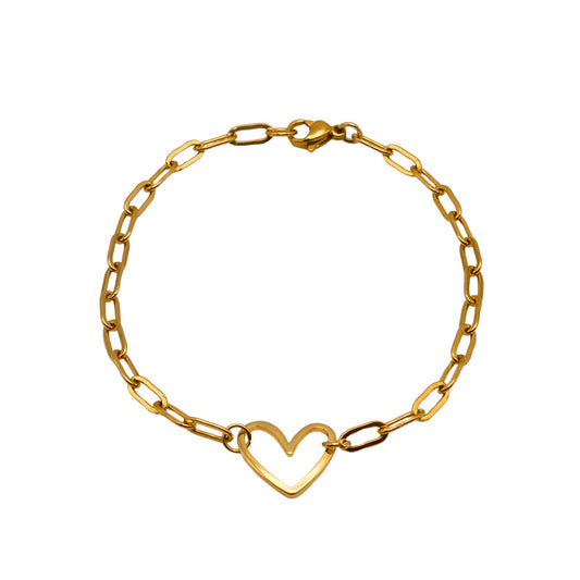 Gold Open Heart Bracelet