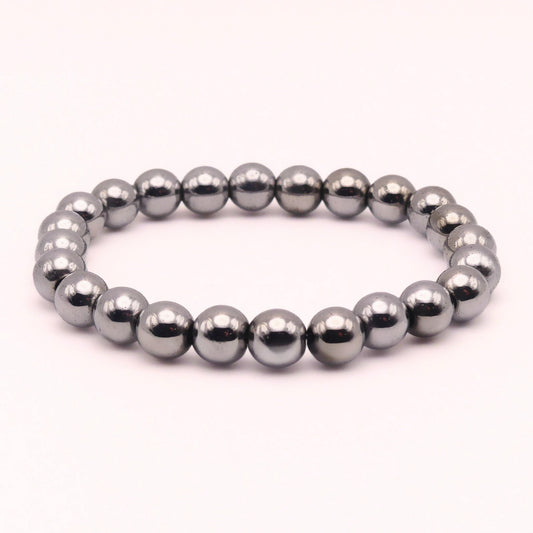 Silver Hematite Beaded Bracelet
