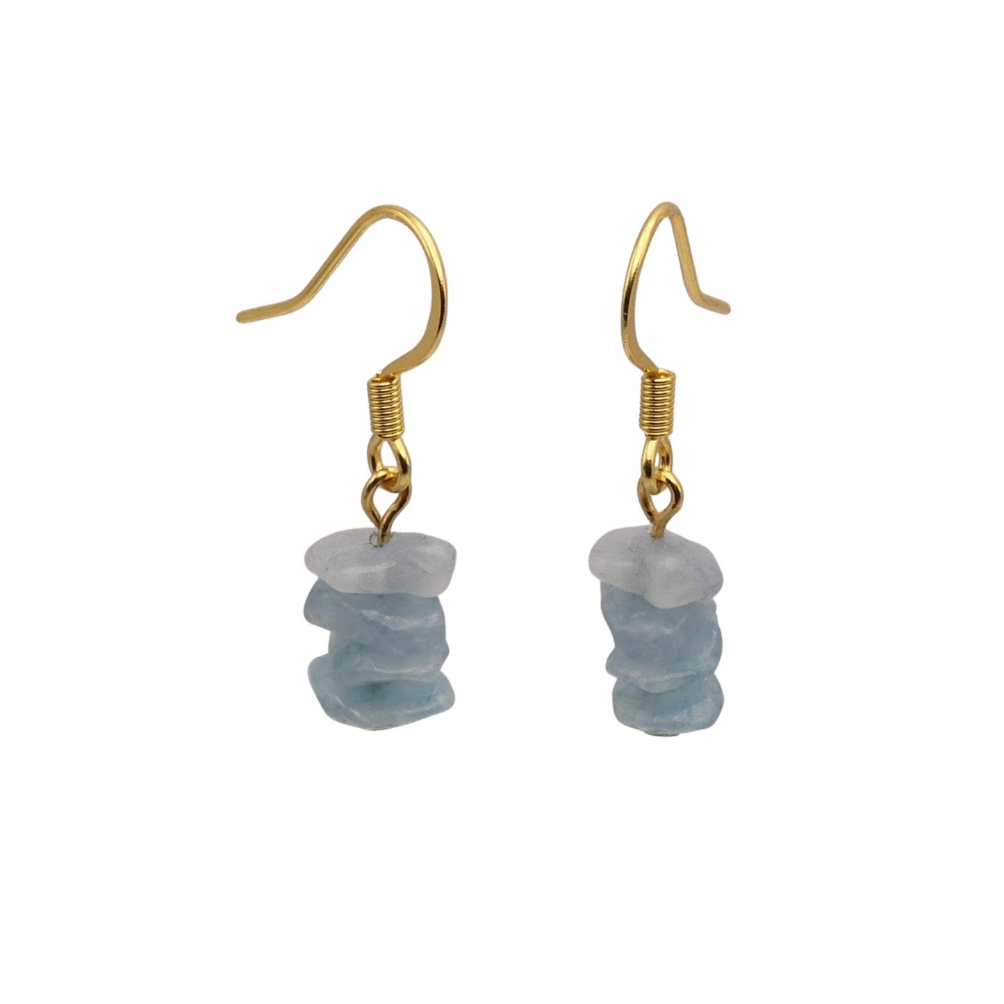 Blue Aquamarine Semi-Precious Stone Drop Earrings