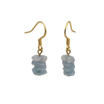 Blue Aquamarine Semi-Precious Stone Drop Earrings