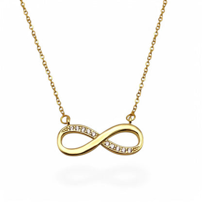 Sparkling Crystal Infinity Pendant Necklace – Symbol of Endless Love & Strength