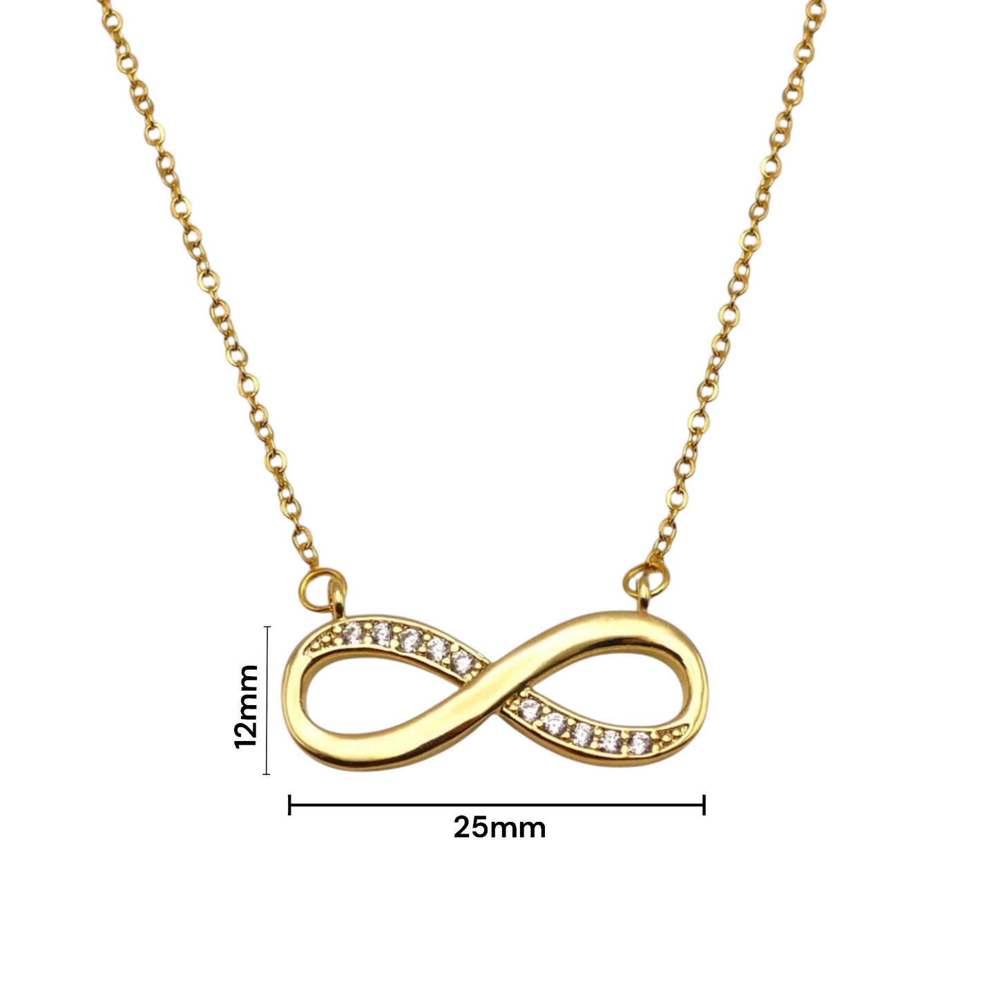 Sparkling Crystal Infinity Pendant Necklace – Symbol of Endless Love & Strength