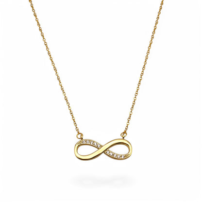 Sparkling Crystal Infinity Pendant Necklace – Symbol of Endless Love & Strength