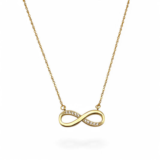 Sparkling Crystal Infinity Pendant Necklace – Symbol of Endless Love & Strength