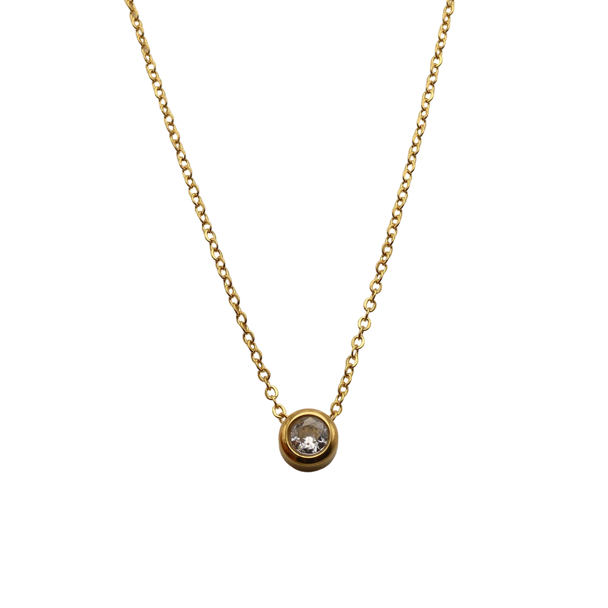 Floating Crystal Birthstone Necklace April Diamond