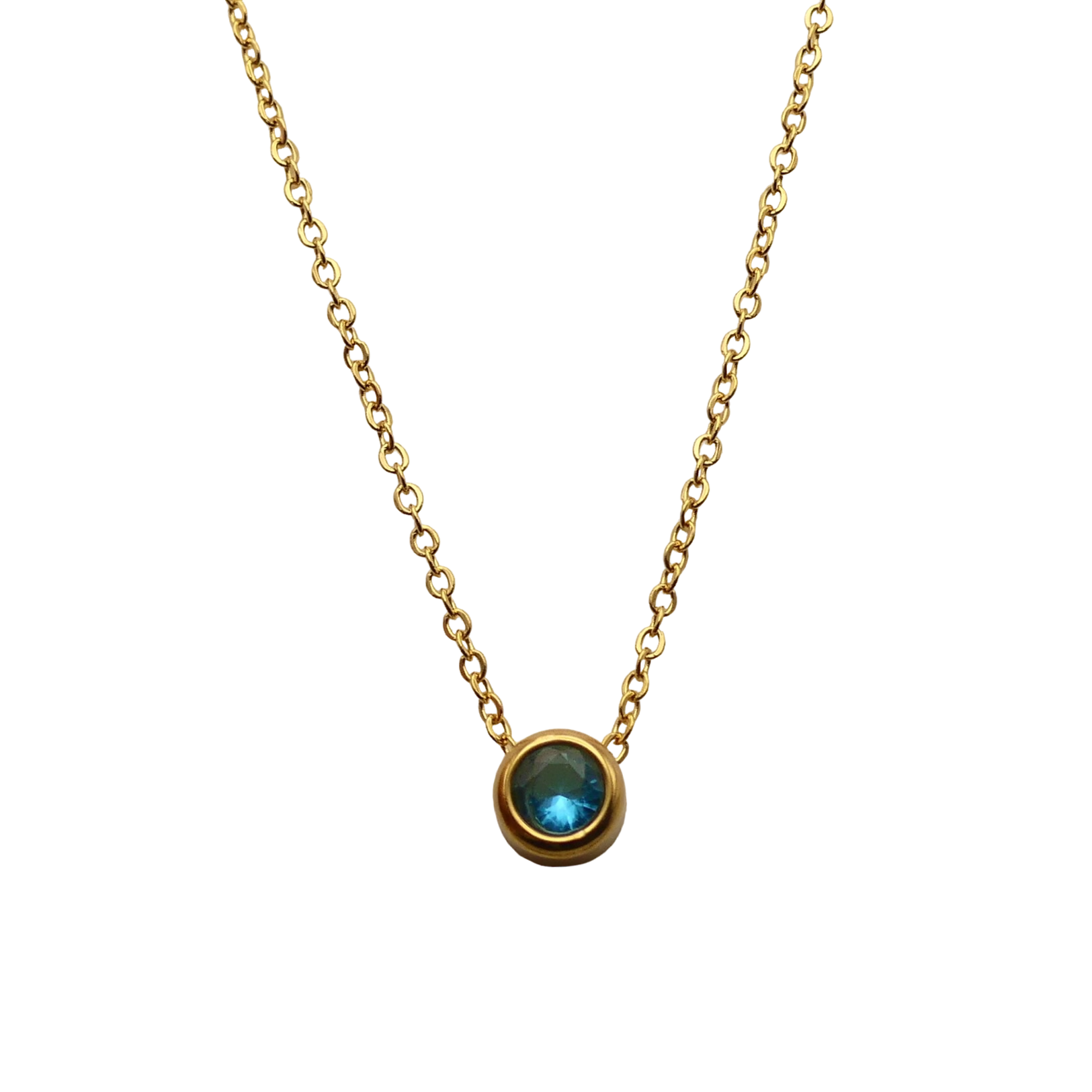 Floating crystal birthstone necklace December Turquoise Tanzanite